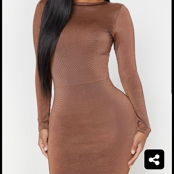 pretty little thing chocolate dress